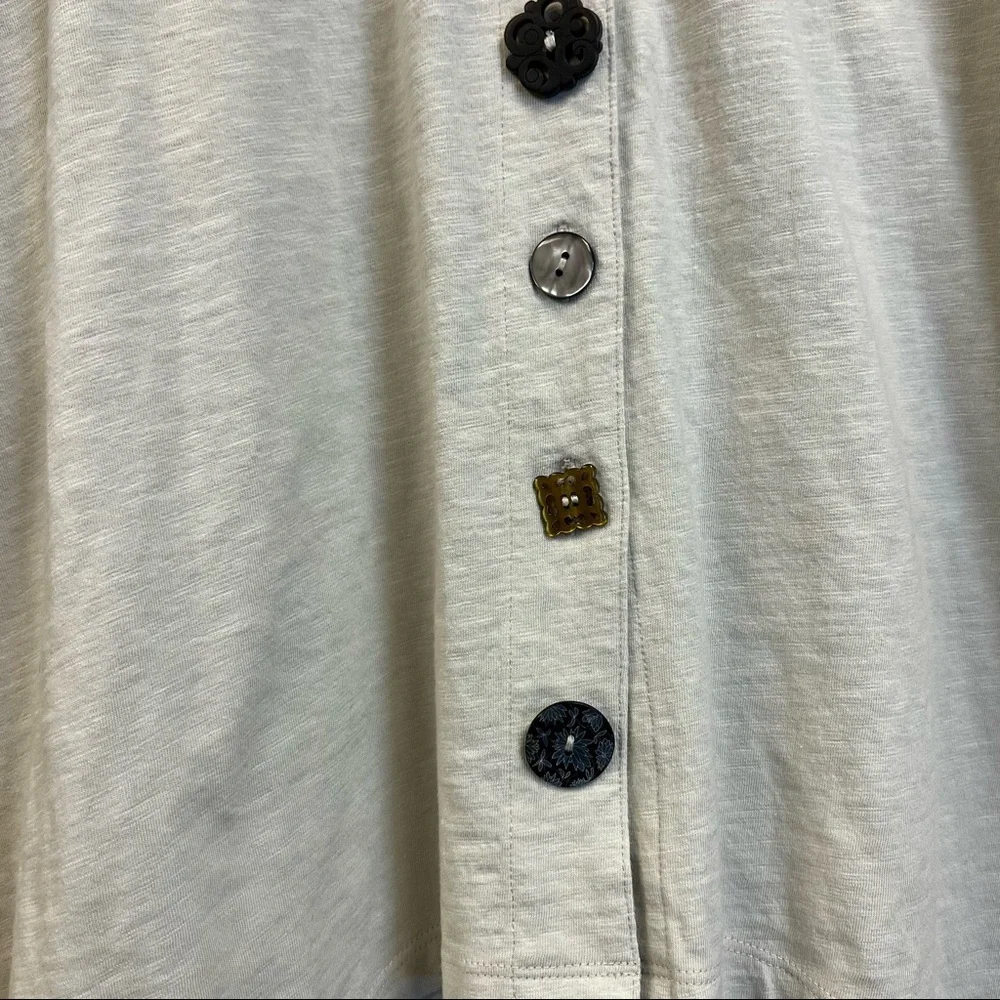 Soft surroundings Danielle button up tunic long sleeve cotton collared top small - Picture 5 of 11